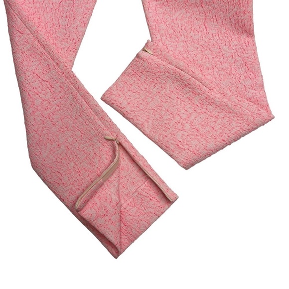 MAISON Kitsune high waisted pants pink textured trousers W28 L30 - Picture 10 of 13